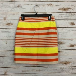 Ann Taylor Yellow and Orange Striped Skirt